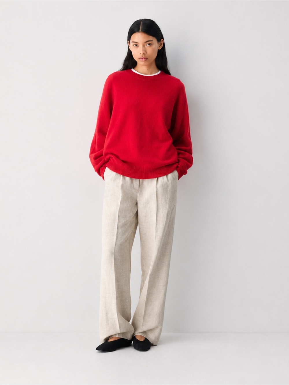 Wilfred Aritzia Effortless Linen Wide Leg Pants Natural Beige Size 2 - Picture 3 of 10